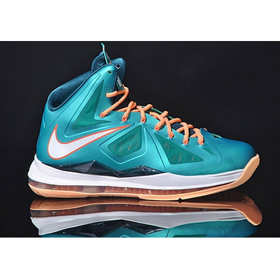 Lebron X "Dolphins" (302/turquoise/orange/white)