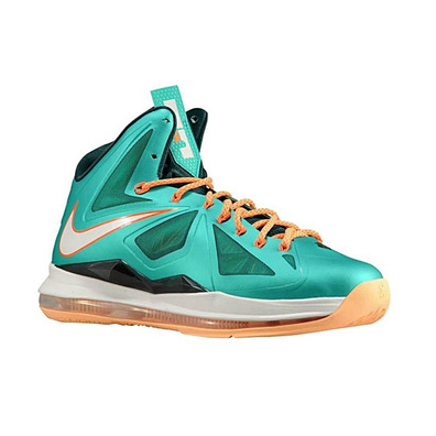 Lebron X "Dolphins" (302/turquoise/orange/white)