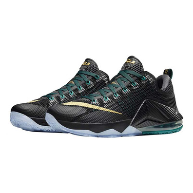 Lebron XII Low "SVSM" (070/negro/metalic gold/radant esmeralda)