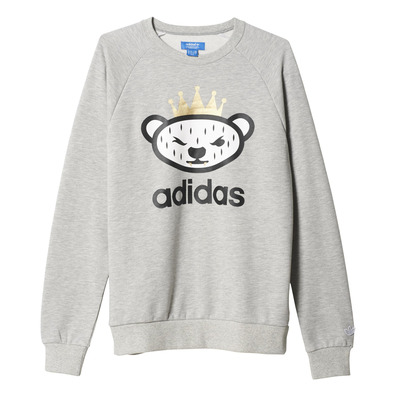 Original Adidas Sudadera Logo Crew von Nigo (gris)