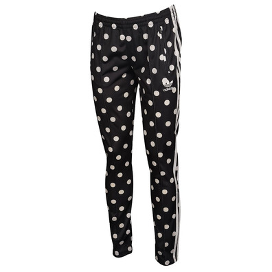 Original weibliche Pant Slim Supergirl Dots All Over Print (schwarz/weiß)