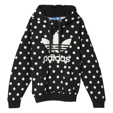 Adidas Originals Mujer Sudadera Trefoil Long AOP Dots (negro/blanco)