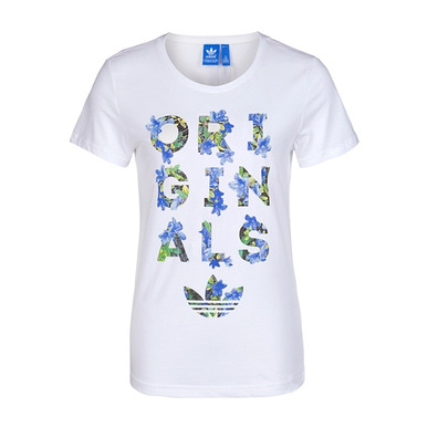 Adidas Originals Frau T-Shirt Logo Trefoil (weiß)