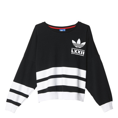 Adidas Originals Frau Sweatshirt Berlin Logo 3 Streifen (schwarz/weiß)