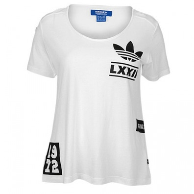 Adidas Originals Frau T-Shirt Berlin Logo Badge (weiß/schwarz)