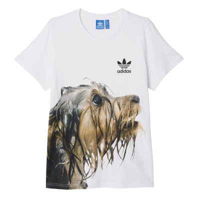 Adidas Originals Frau T-Shirt Puppy Pooch Rita Ora (weiß)