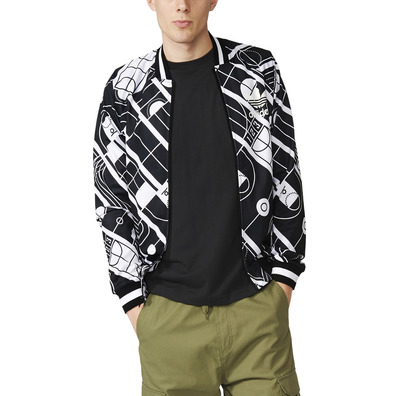 Adidas Originals Chaqueta Track Top Track Olympics (negro/blanco)