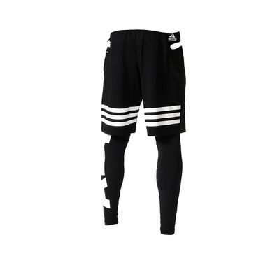 Adidas Short mit Malla Essentials Linear 3S 2 in 1 (schwarz/weiß)