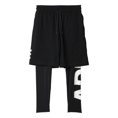 Adidas Short mit Malla Essentials Linear 3S 2 in 1 (schwarz/weiß)