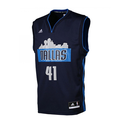 Adidas Camiseta Réplica Dirt Nowitzki Dallas Mavericks (Navy/gris)