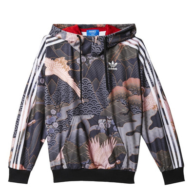 Original Adidas Rita Ora Hood mit Kapuze "Kimono Print" (multicolor/red)