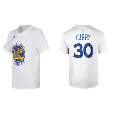 Adidas NBA Camiseta Gametime Stephen Curry Warriors (blanco/azul/amarillo)