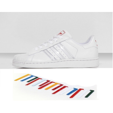 Adidas Superstar 2 IS K (36-40)(weiß/rot/multicolor)