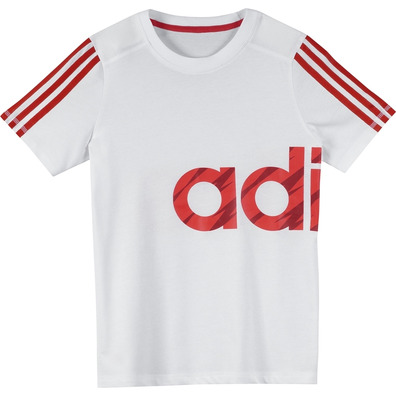 Aufgeladene Adidas Tee Kinder (weiß/rot)