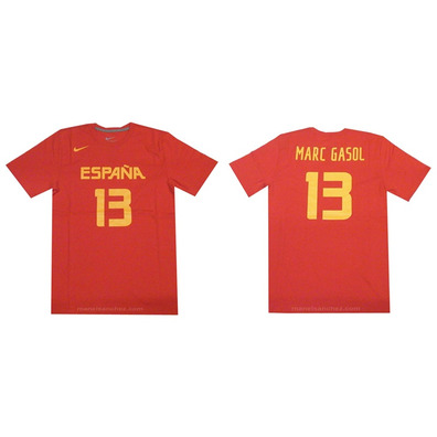 T-Shirt Cover Marc Gasol #13# Spanien (602/rot/gelb)