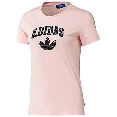 Adidas Original Logo Slim Graphic Tee Frau (pink)