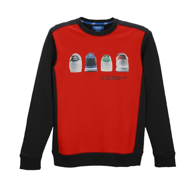 Original Adidas Crew Placed Sweatshirt Print (rot/schwarz)