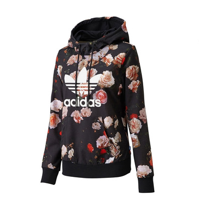 Adidas Original Allover Hoodie Logo S Woman ́s (schwarz)