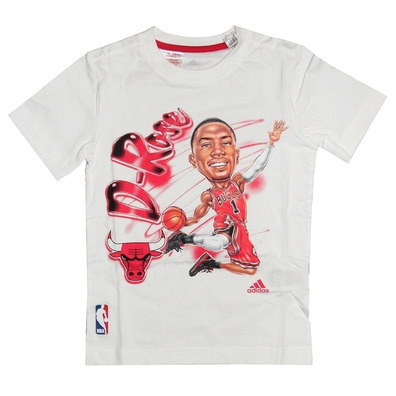 Adidas NBA Camiseta Niño GFX Air Brush D-Rose (Blanco)