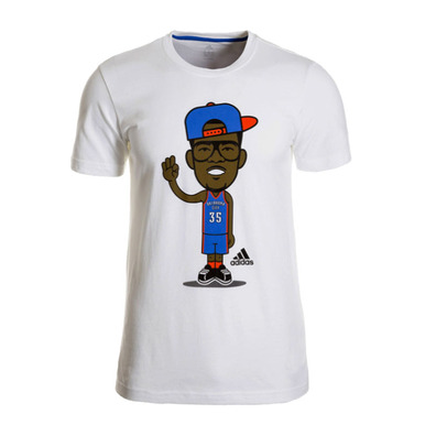 Adidas NBA T-Shirt GFX Caricature Durant (Blanco)