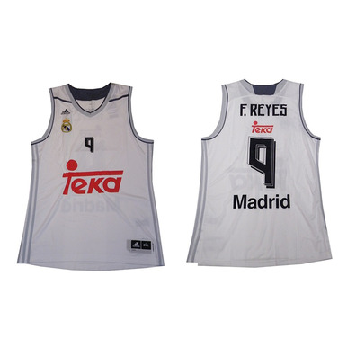 T-shirt F. Reyes #9# Real Madrid Basket 2015-2016 (blanco/gris)