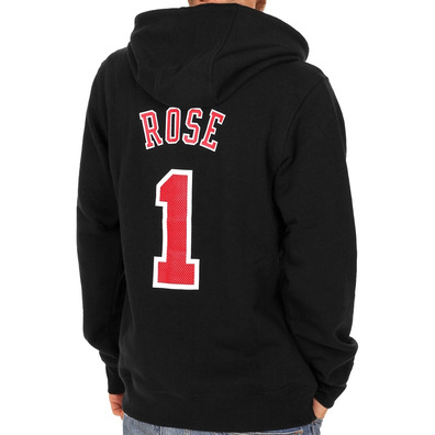 Adidas Sudadera NBA Spiel Zeit Spieler Bulls Rose No 1 schwarz/rot)