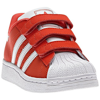 Adidas Superstar 2 CF Infantil (19-27)(Coral orange/weiß)