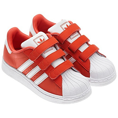 Adidas Superstar 2 CF C (28-35)(Coral orange/weiß)