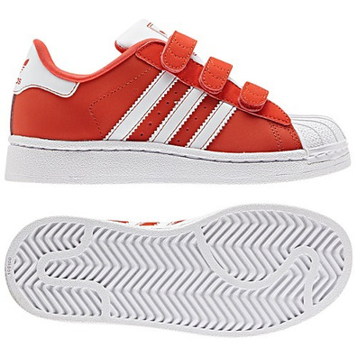 Adidas Superstar 2 CF Infantil (19-27)(Coral orange/weiß)