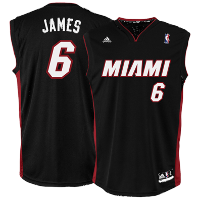 Adidas T-Shirt Réplica Lebron James Miami (schwarz/burde)