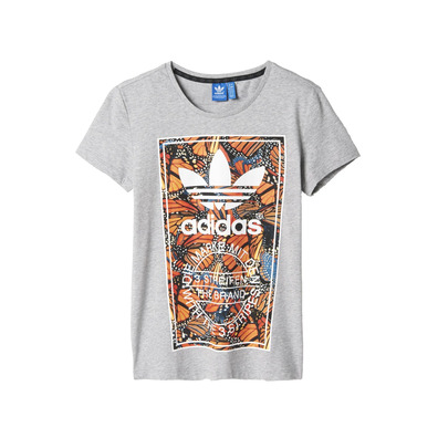 Adidas Original Camiseta Mujer ButterFly Print (gris/multicolor)