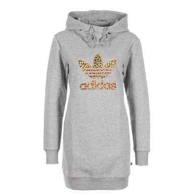 Adidas Original Hoodie Kleid Logo Leopard (gris)