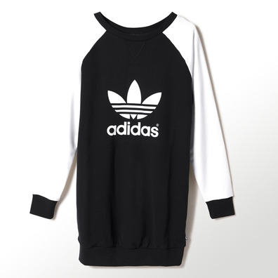 Adidas Original Sweatshirt Kleid (negro/blanco)