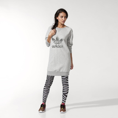 Adidas Original Sweatshirt Kleid Logo Zebra (gris)