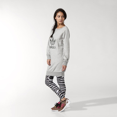 Adidas Original Sweatshirt Kleid Logo Zebra (gris)