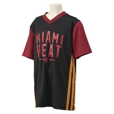 Adidas Camiseta Niño NBA Miami Heat Summer Run (schwarz/granat/gelb)