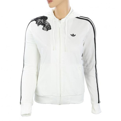 Adidas Flock Spitze Zip Jacke (weiß/schwarz)