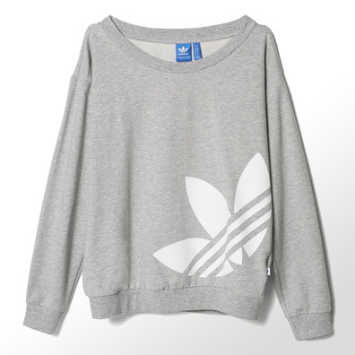 Adidas Originals Licht Logo Pullover Mujer (gris/blanco)