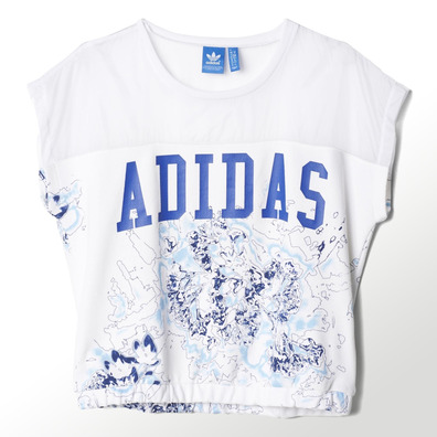 Original Adidas T-Shirt Women London Logo (schwarz/blau)