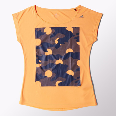 Adidas Camiseta Mujer Work Out Graphic Climalite (naraja atomico)