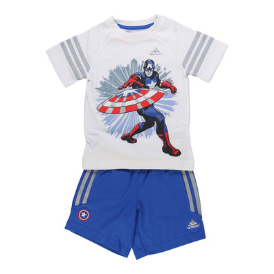 Adidas Marvel Conjunto Niño Avenger Capitan America (weiß/rot/gris/azul)