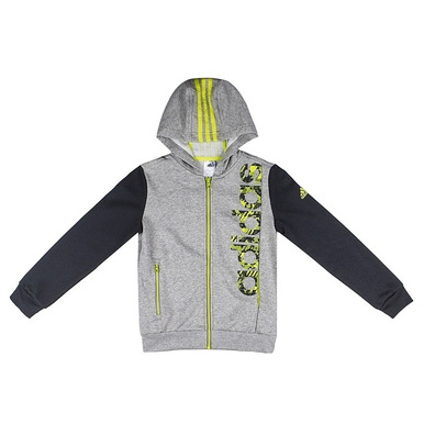 Adidas Sudadera Niño Recharged Full-Zip (gris/grisoscuro/lima)