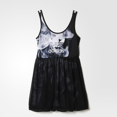 Adidas Originals White Smoke Tank Kleid Rita Ora (negro/blanco)