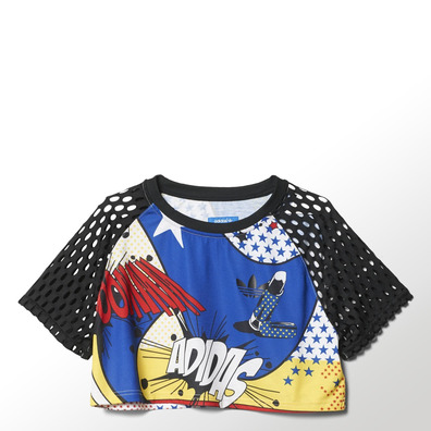 Adidas Original T-Shirt Frau Super Crop Rita Ora (multicolor)