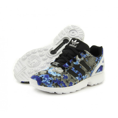 Original Adidas Junior ZX Flux "Jungle" (gris/azul Kobalt/schwarz/schwarz)