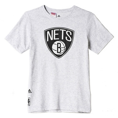 Adidas Camiseta Niño NBA FanWear Logo Brooklyn Nets (gris)