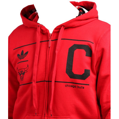 Adidas Capucha Jacke Chicago Bulls (rot/schwarz)