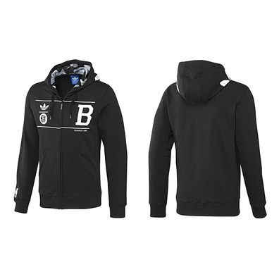 Adidas Capucha Brooklyn Nets Jacke (schwarz/weiß)