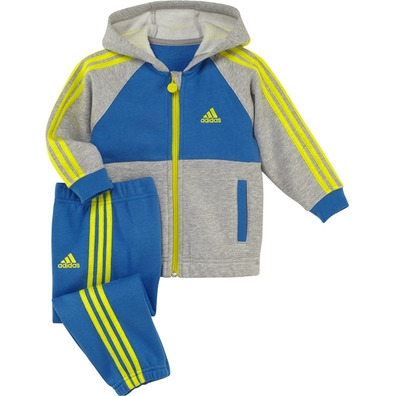 Adidas Chándal Inf J 3S FZ Jogge Trainingsanzug (Asul/gris/lima)