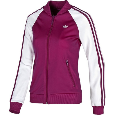 Adidas Supergirls Herz Track Top (burgund/weiß)